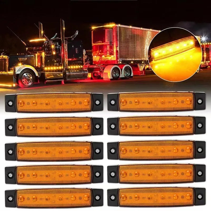 W-SMD model trailer side warning light in PVC housing, showing compact rectangular design