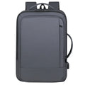 Black waterproof Oxford cloth backpack with curved shoulder straps showing business style and 20-35L capacity