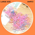 Multicoloured TPU baby hair ties in a reusable transparent storage container