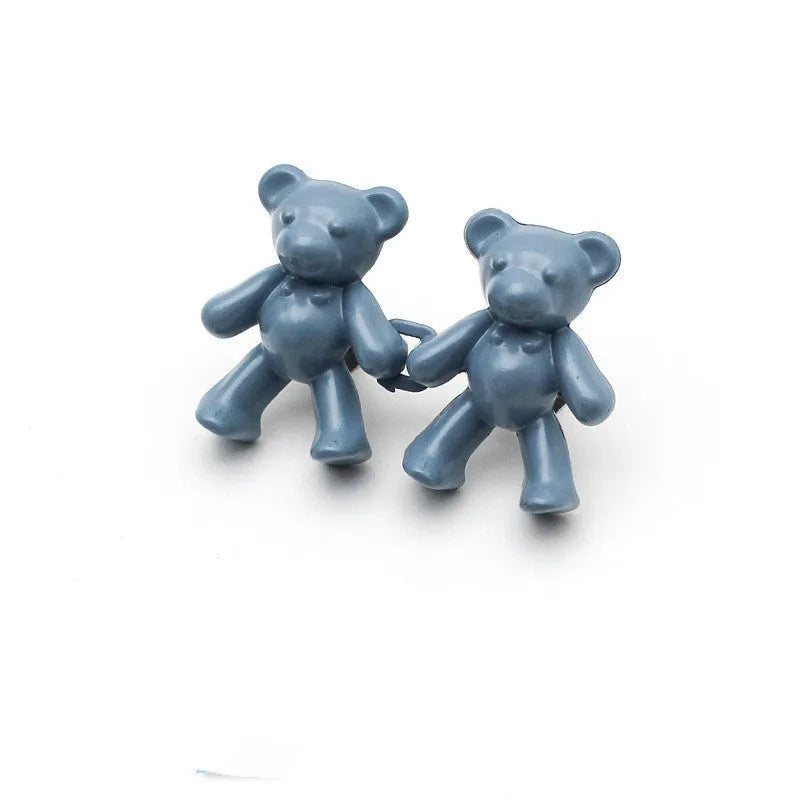 Cute bear alloy waist clip fastener for trousers, 40mm x 27mm, available in multiple colours