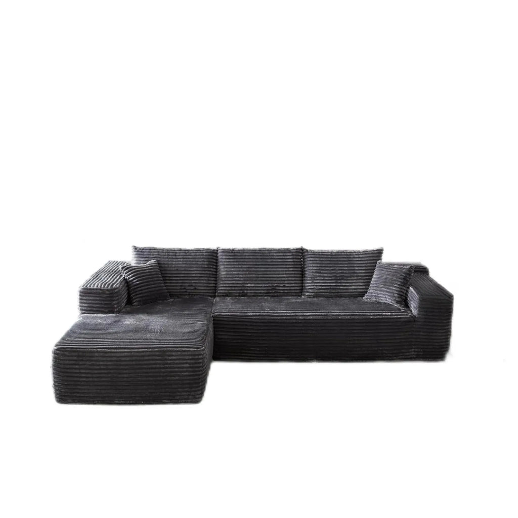 Installation-free flannel sofa in minimalist modern style, available in six colours for living room, hotel, office, or exhibition hall use.
