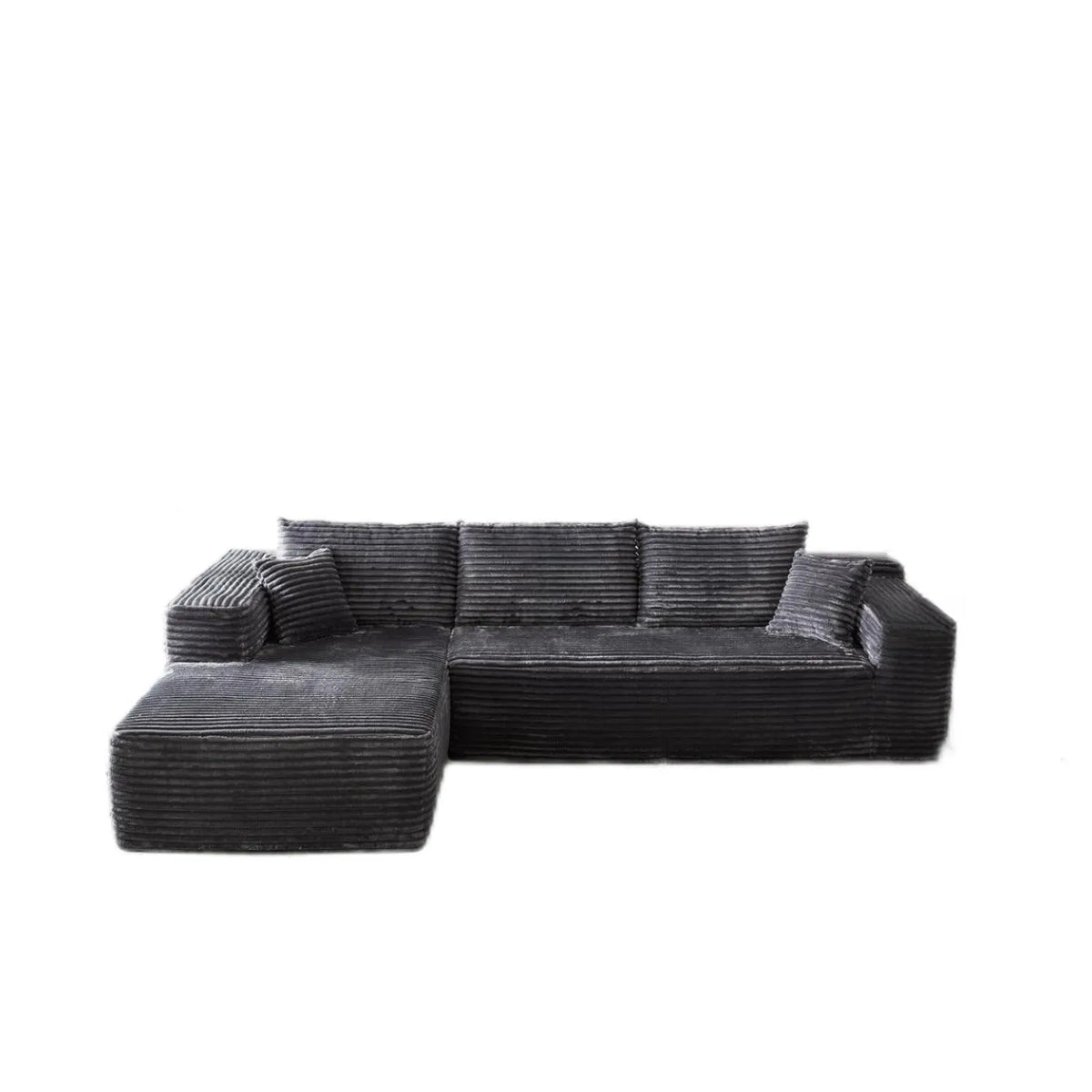 Installation-free flannel sofa in minimalist modern style, available in six colours for living room, hotel, office, or exhibition hall use.