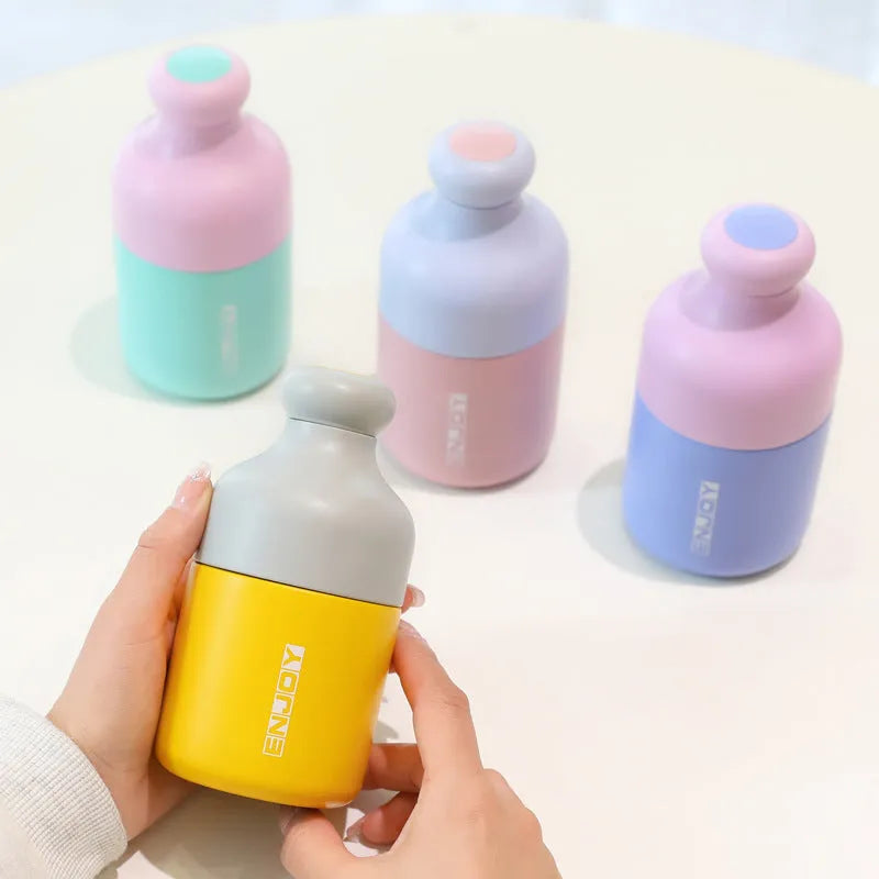 Mini contrast colour vacuum cup in blue or pink, 304 stainless steel insulated tumbler, 220ml or 360ml capacity