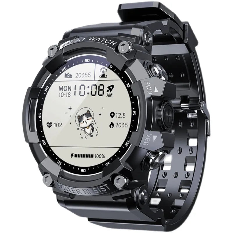 ATTACK 3 IP67 waterproof smartwatch in black with round colour screen on a TPU strap
