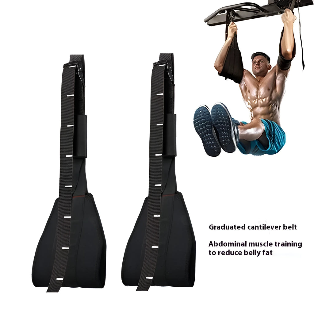 Black elastic cantilever training band pair for horizontal bar abdominal and pull-up exercises