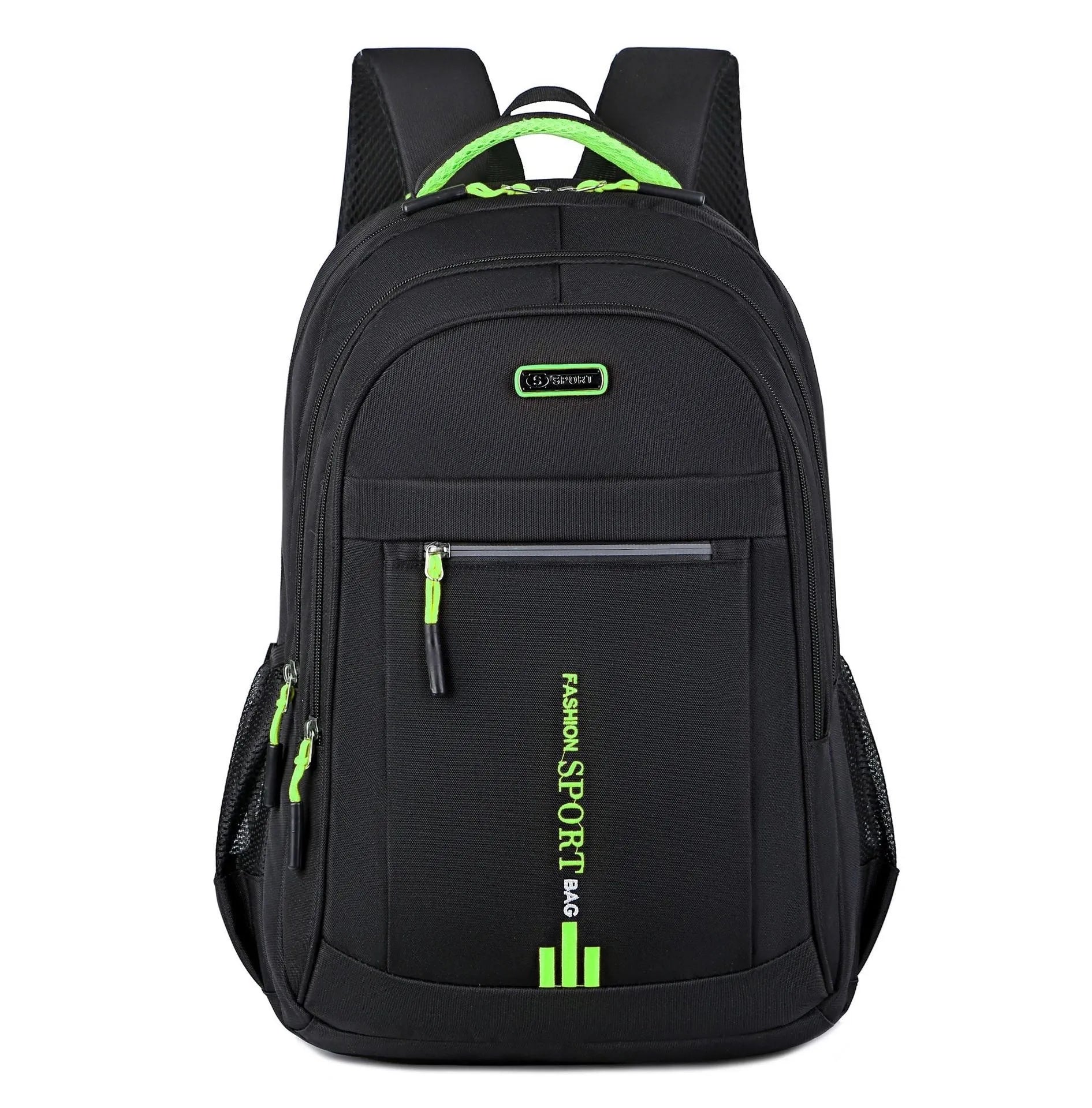 Oxford cloth capacity backpack with airpillow straps showing sewing line detailing in business travel setting