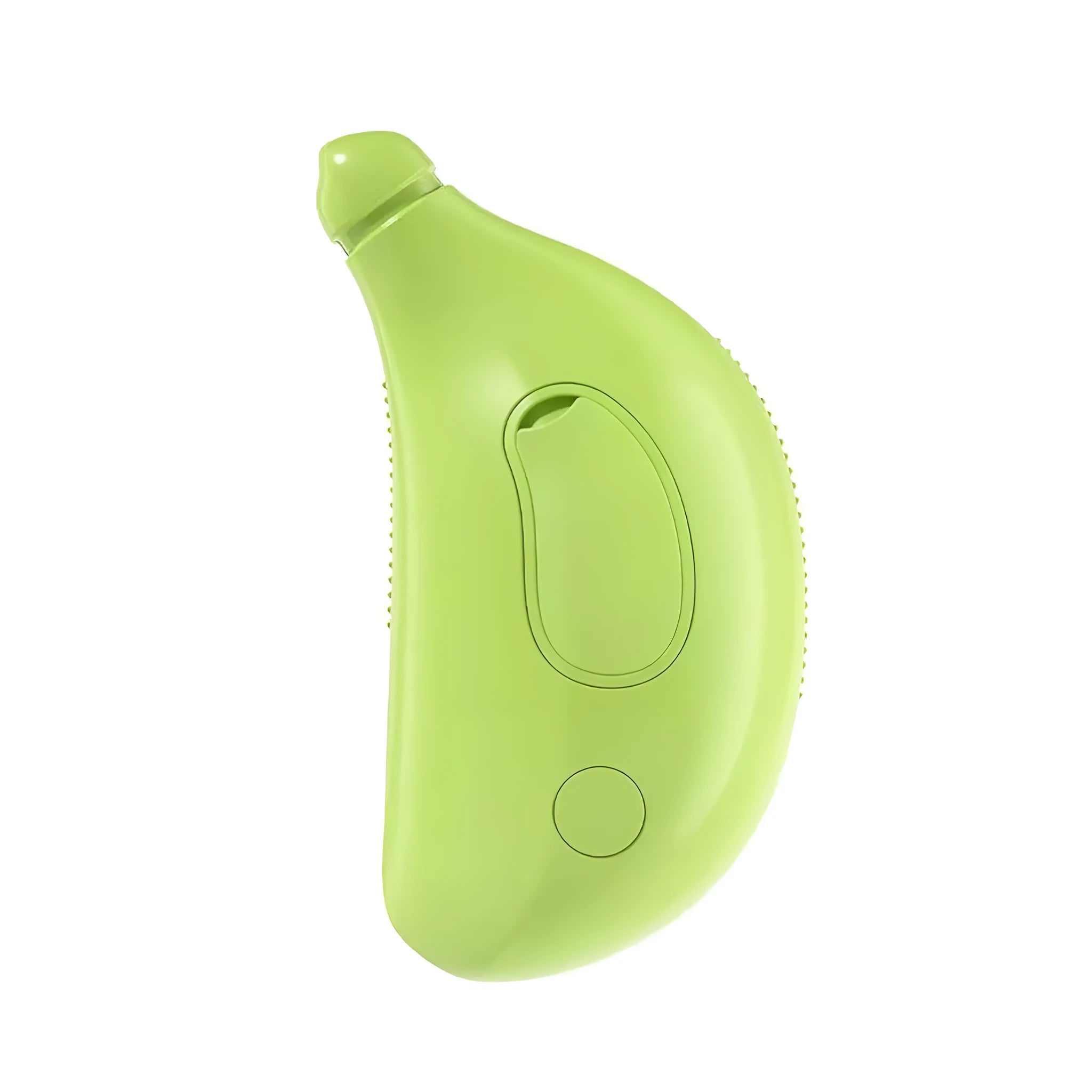 Green and yellow rechargeable 3-in-1 cat steam brush with silicone teeth for grooming