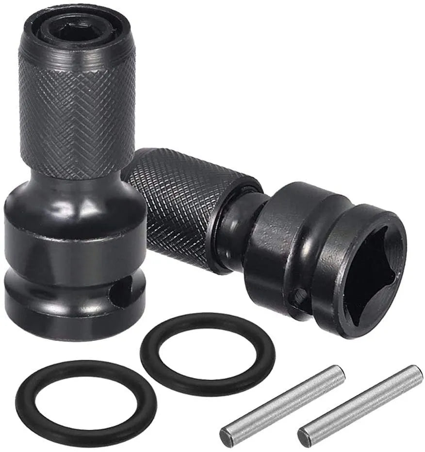 Telescopic scaling bit holder tool with 1/2" to 1/4" function and adjustable sleeve