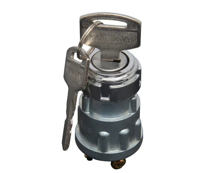Pure copper ignition switch lock with key for trucks and forklifts.