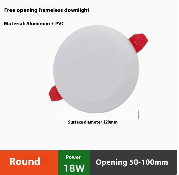 Ultra-thin aluminium LED panel ceiling light with adjustable mounting holes in circle and square shape options