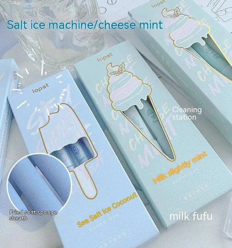 Four 0.5mm tip fluorescent pens for calligraphy in Cheese Mint and Sea Salt Ice Cup colours.