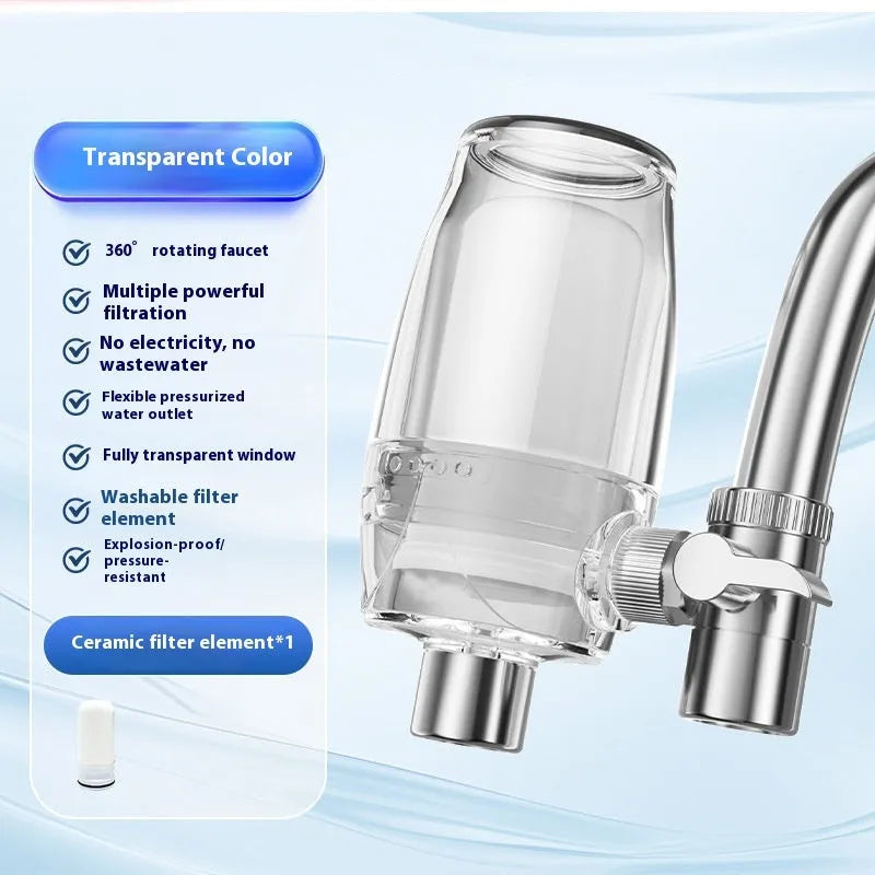 Ceramic water filter element for front faucet direct drinking water purification systems