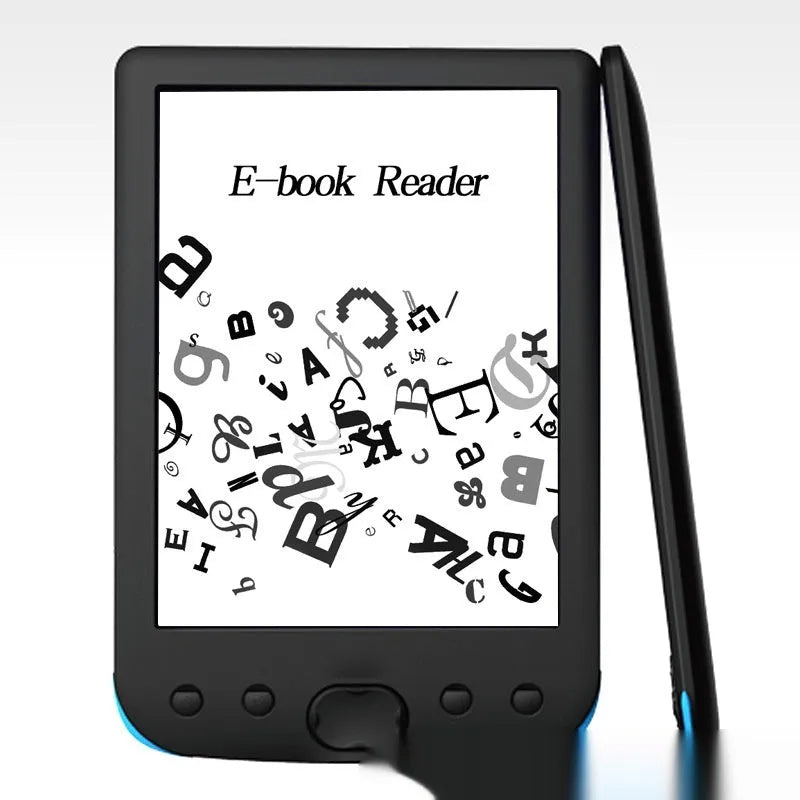 Black 6-inch E-ink e-book reader with multiple storage capacity options