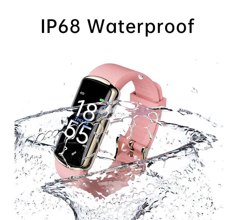 Black unisex electronic sports watch with metal frame, TPU strap, 0.96 inch IPS colour screen, Bluetooth 5.0 and IP68 waterproof rating