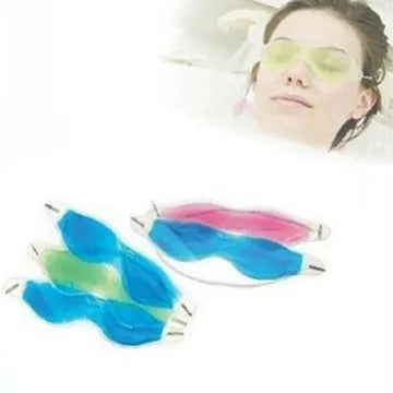 Gel ice eyeshade cooling eye mask in blue, size 16 by 5 centimetres, for eye fatigue relief