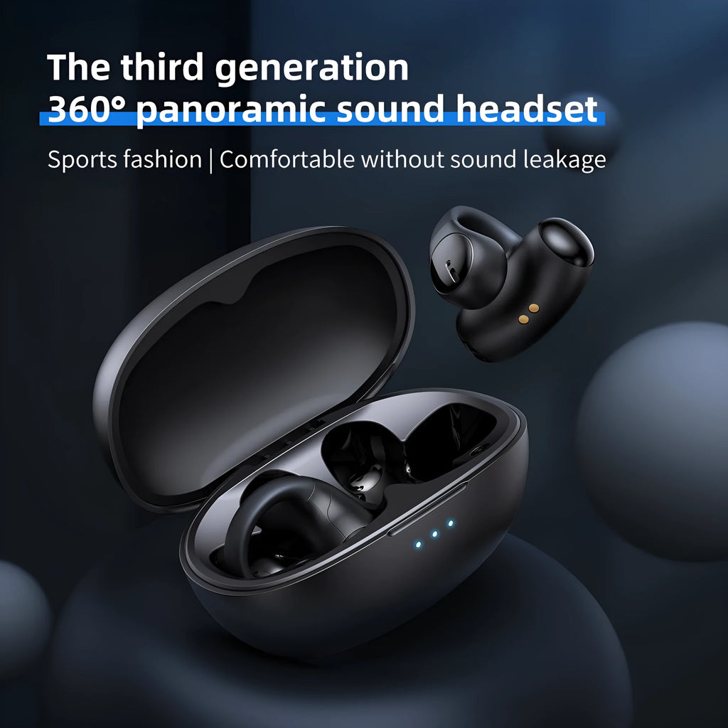 T306 black and white Bluetooth wireless sports gaming headset with ear hook design
