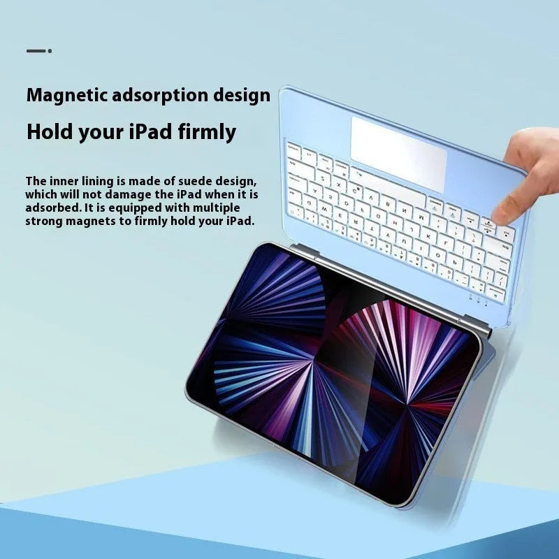 Wireless Bluetooth keyboard with magnetic iPad protective cover in black white pink purple blue colours