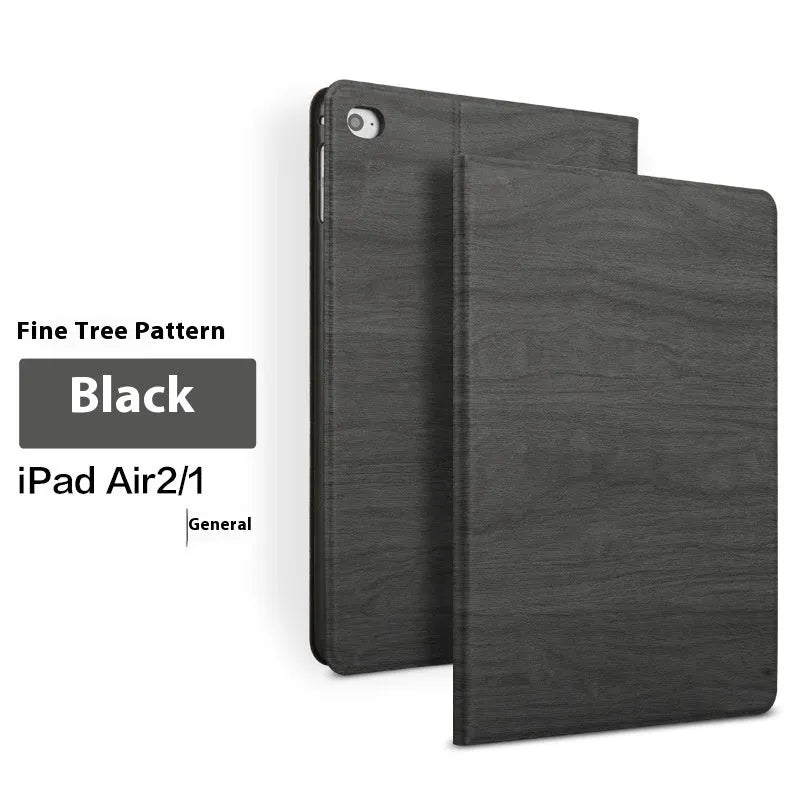 Universal iPad protective cover with built-in sleep bracket in imitation leather, available in sapphire blue and black colours