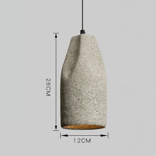 Cement pendant light in sand black or sand grey, Nordic industrial style, 220V ceiling hanging lamp