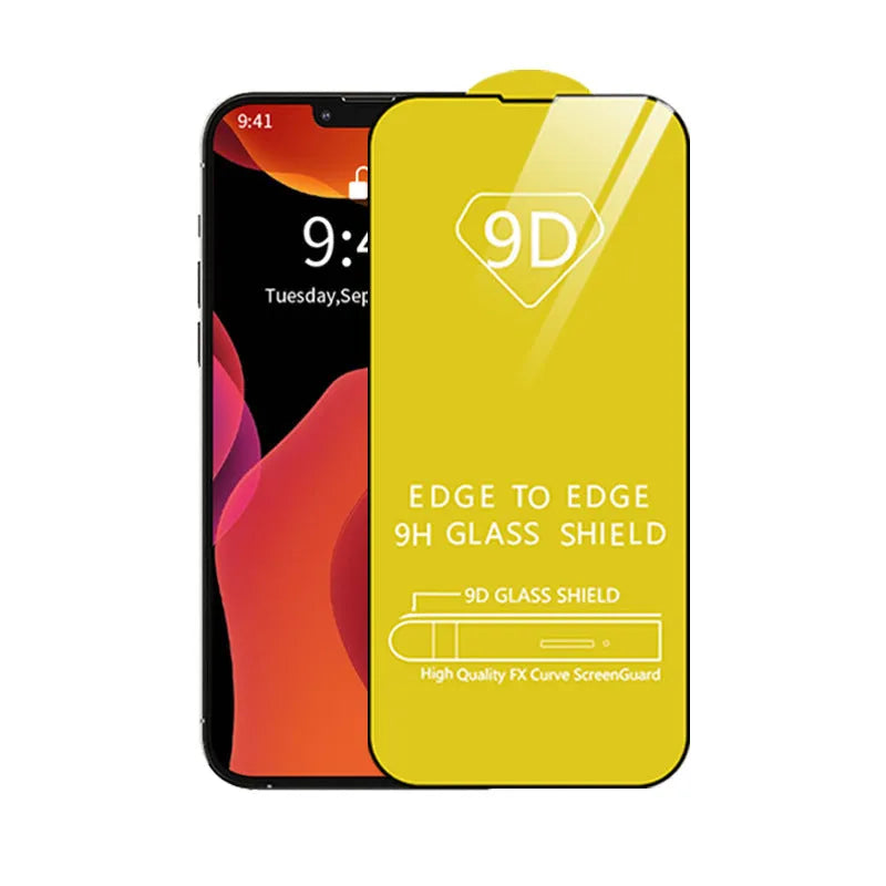 Tempered glass screen protector for iPhone, three pieces in cowhide box with film tool, anti-scratch and anti-fingerprint.