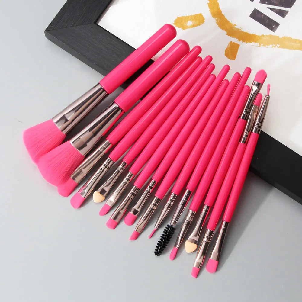 MAANGE 18-piece makeup brush set with fan-shaped contouring brushes