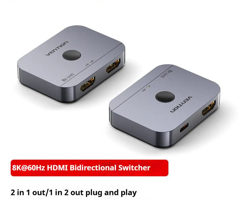 Grey alloy HDMI computer distributor for TV line audio video conversion