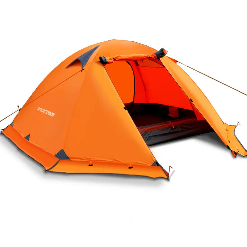 Camping Tent Double Aluminium Pole Anti-storm Travel Tent for Survival Winter Fishing Mountaineering Picnic Windproof Waterproof Oxford Cloth Blue Green Orange