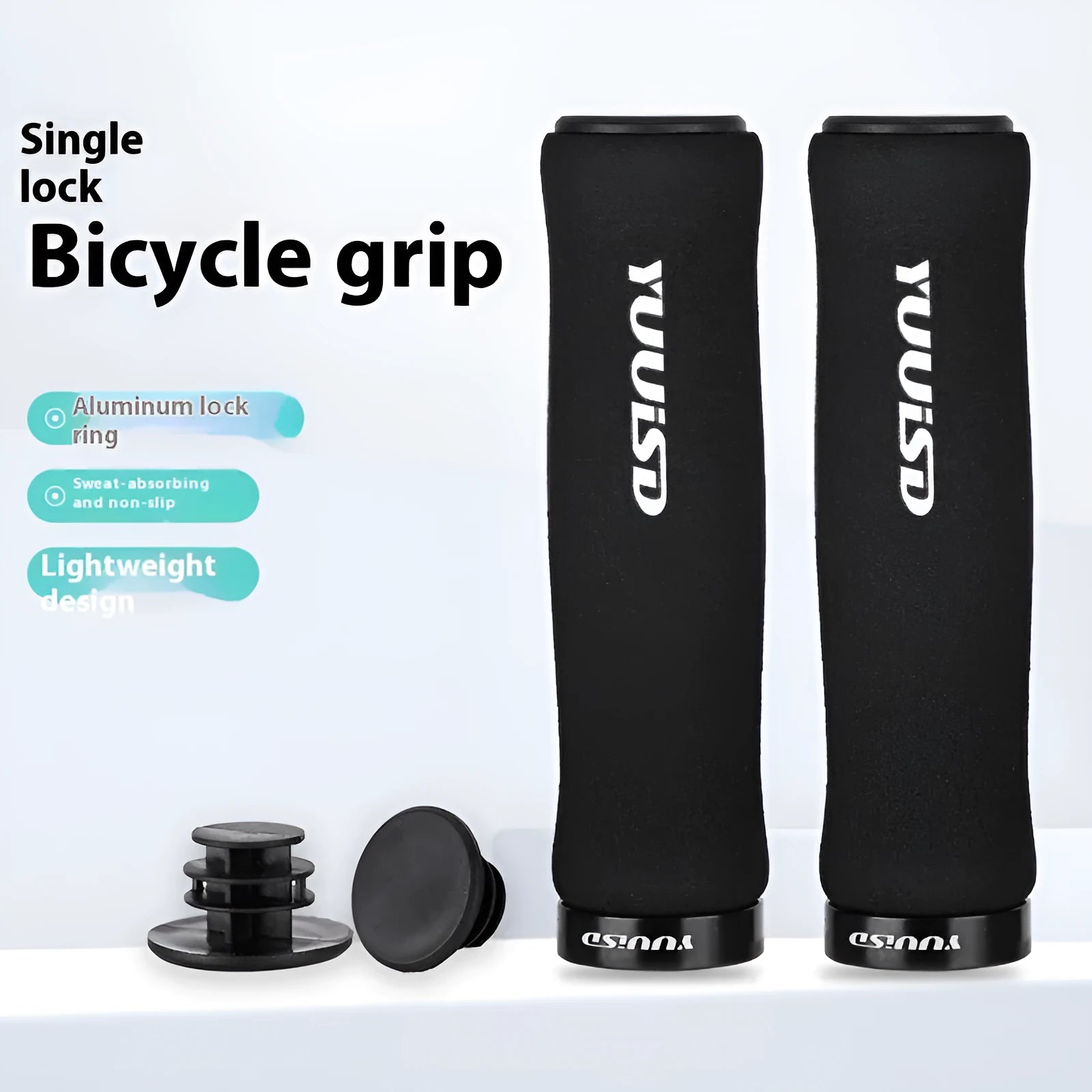 41g sponge mountain bike handle covers in black, purple, and biange colour options