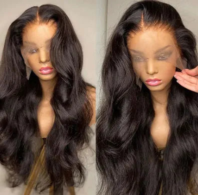 Front lace wig with gradient colour long curly hair that can be straightened flat