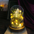 Handmade mushroom creative small night lamp glass cylinder fresh flowers multicolor built-in battery