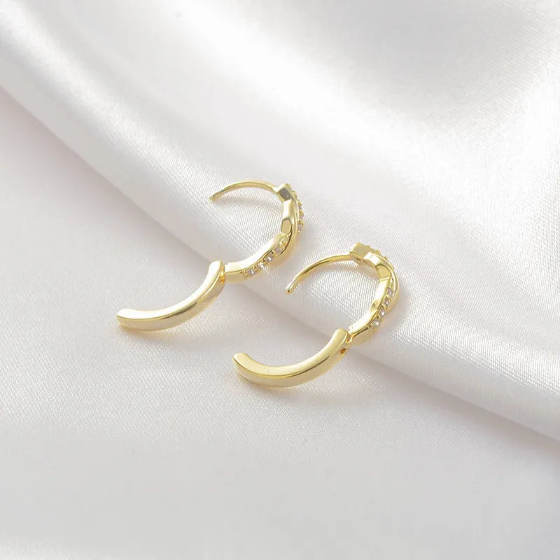 Geometric interwoven hemp rope copper earrings in gold or silver colour options