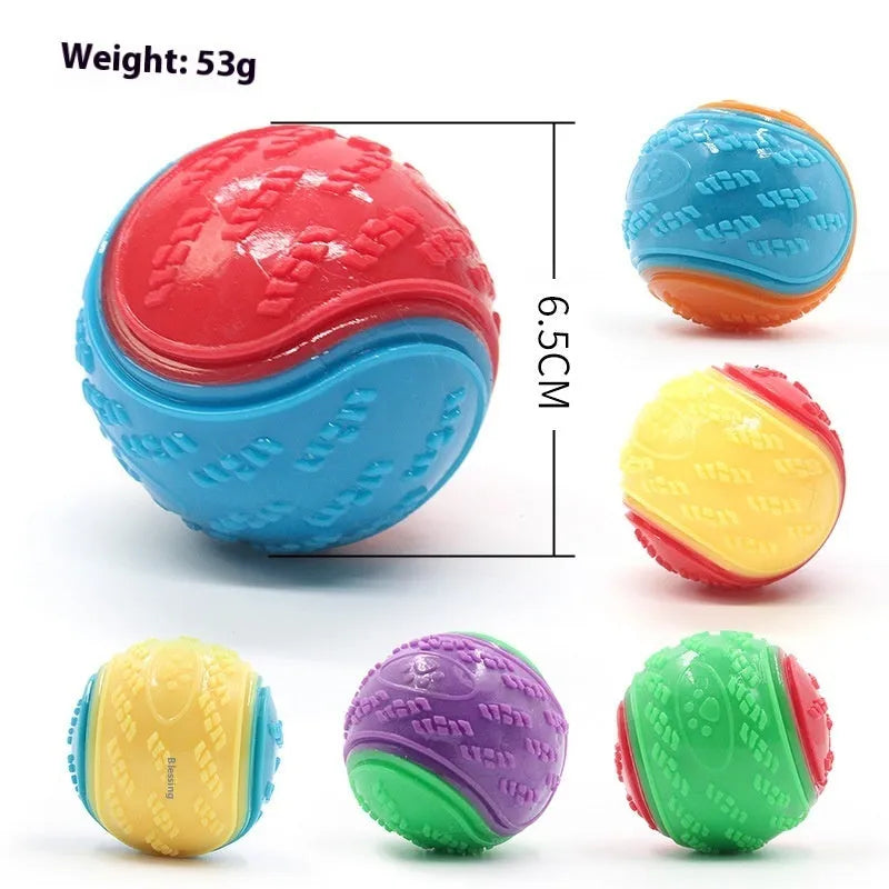 TPR rubber dog training ball with sound feature in dual-colour design