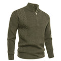 Men's Half-zip Pullover Sweater Casual Polyester Thickened Loose Fit Sweatshirt for Autumn Winter Seasonal Wear Available in Army Green Beige Black Gray Wine Red Sizes M L XL 2XL 3XL Asian Sizing