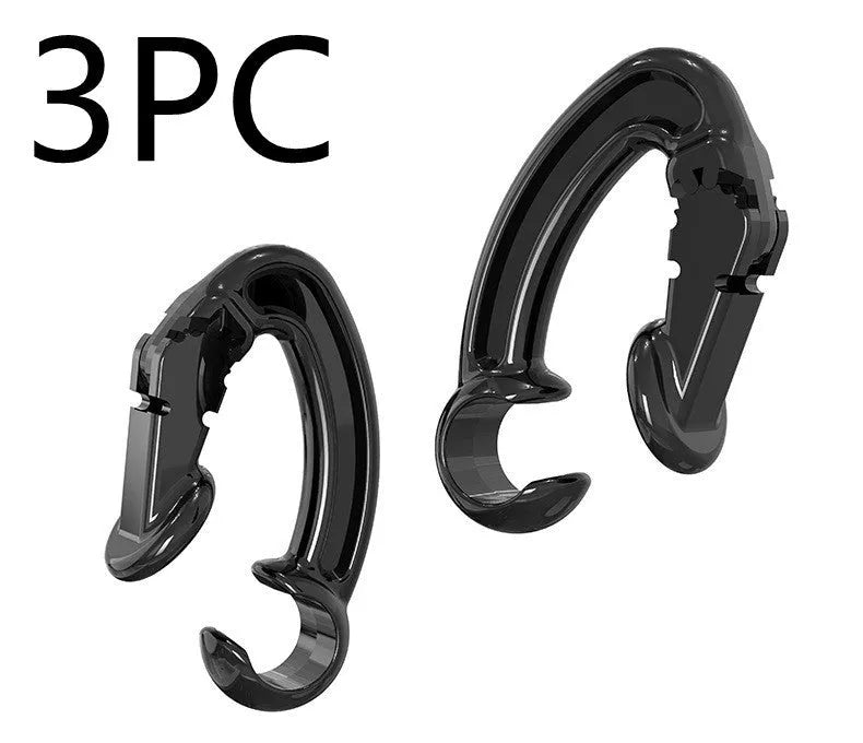 Ear hooks compatible earbud clips for sport running cycling – black ear hook with earbud attached