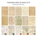 30 pieces of retro-style printed scrapbook paper with nature and music designs.