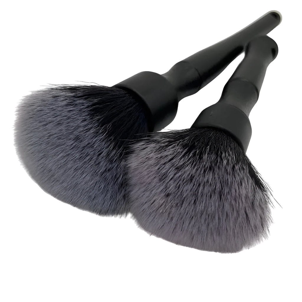 Black car detailing brush with pig hair bristles and PP handle in 240mm and 160mm sizes