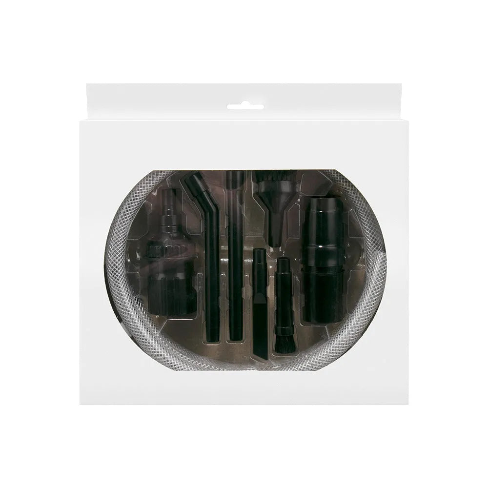 Eight-piece set of small vacuum cleaner suction heads for detailed dust collection.