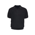Men's casual polo shirt with business stripes in polyester blend fabric