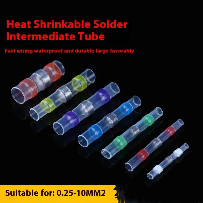 Heat shrink solder ring terminal connector in multiple colours for waterproof electrical connections