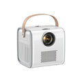 Full HD mini projector 1080P 3000 lumens LED with remote control and cables on table
