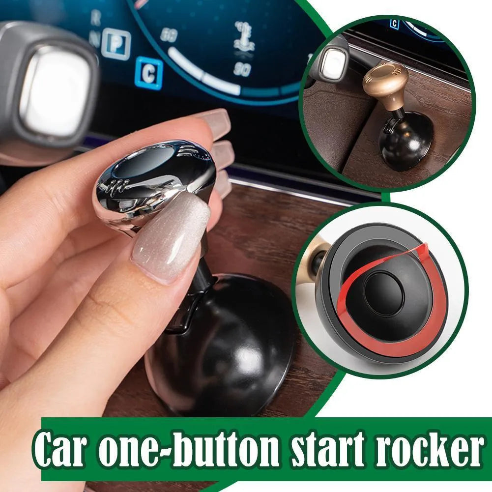Car one-click start rocker with small red head plastic and alloy construction in noble red colour for engine start stop