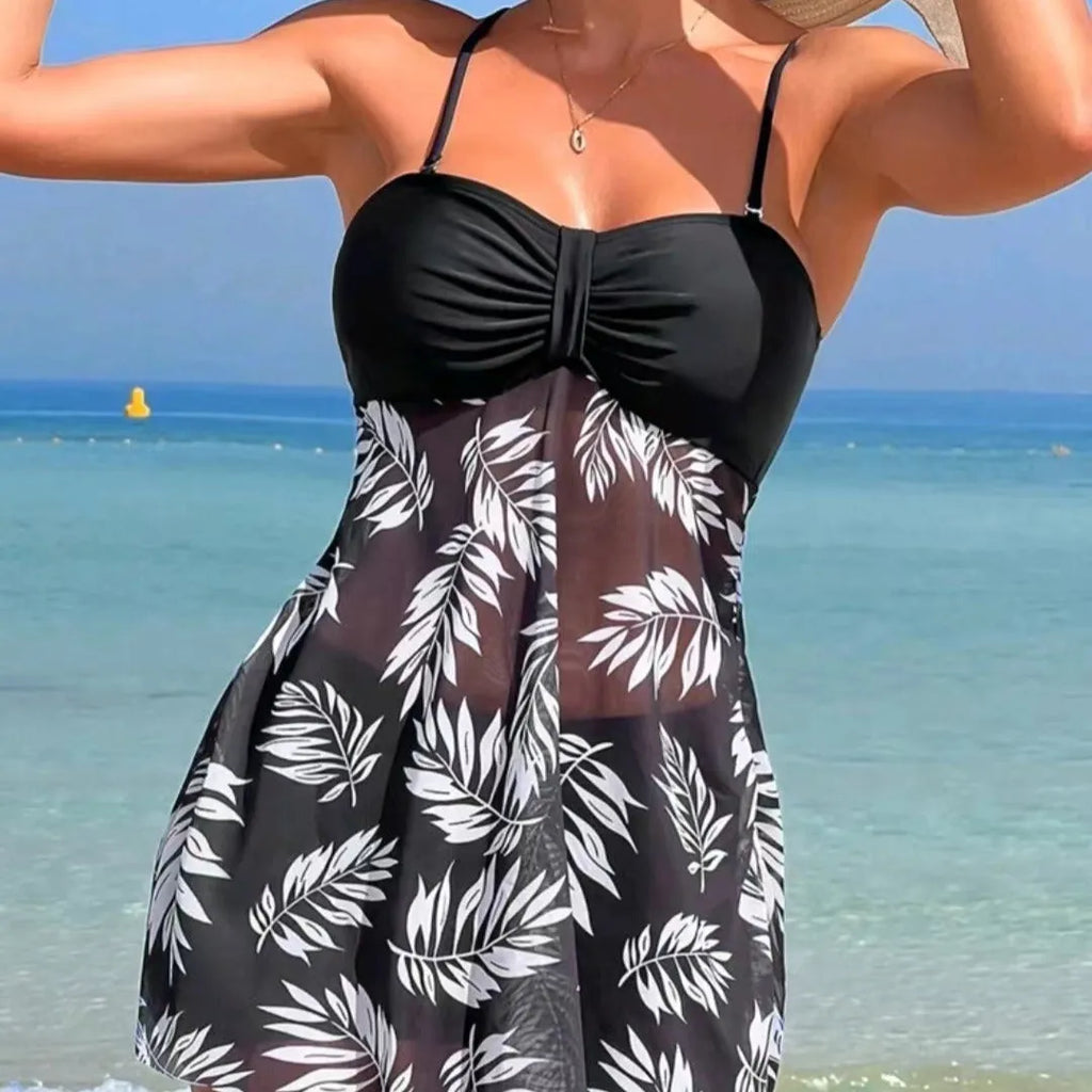Women's high-waist mesh swim boxers in black, blue, and peacock green.