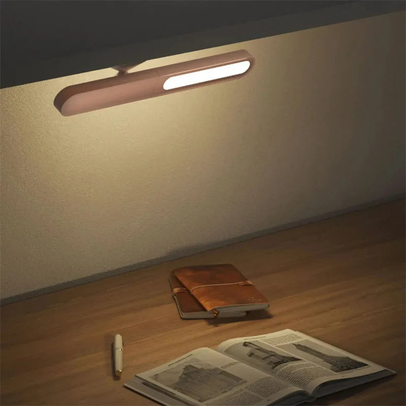 Geometric khaki desk lamp with magnetic wall suction mount and USB cable
