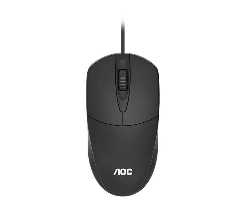 AOC-MS121 wired USB photoelectric mouse in black colour for desktop and laptop computers