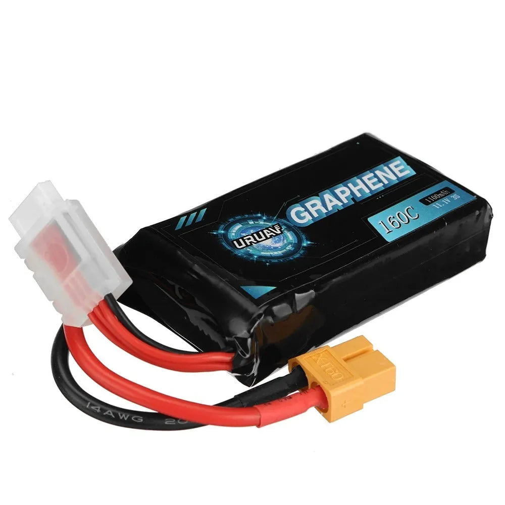 A 7.4V 1200mAh lithium battery for RC remote control cars and model boats.