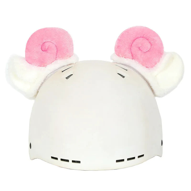 A soft plush cartoon character helmet cover for ears, shown in M size.