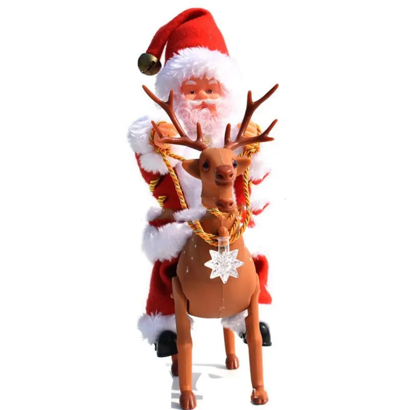 Electric Santa Claus climbing ladder plastic Christmas decoration for party displays