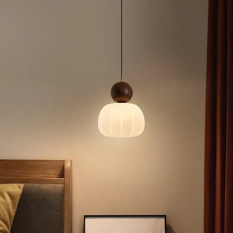 Nordic style pumpkin-shaped bedroom chandelier in alloy with multiple head and colour options
