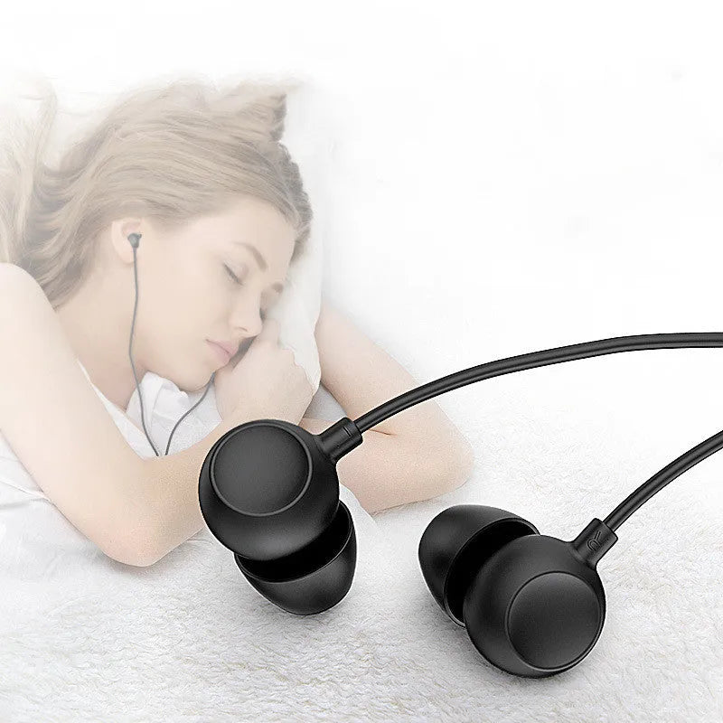 Wired in-ear earphones with 3.5mm plug, silicone tips, 1.2m TPE cable, black or white