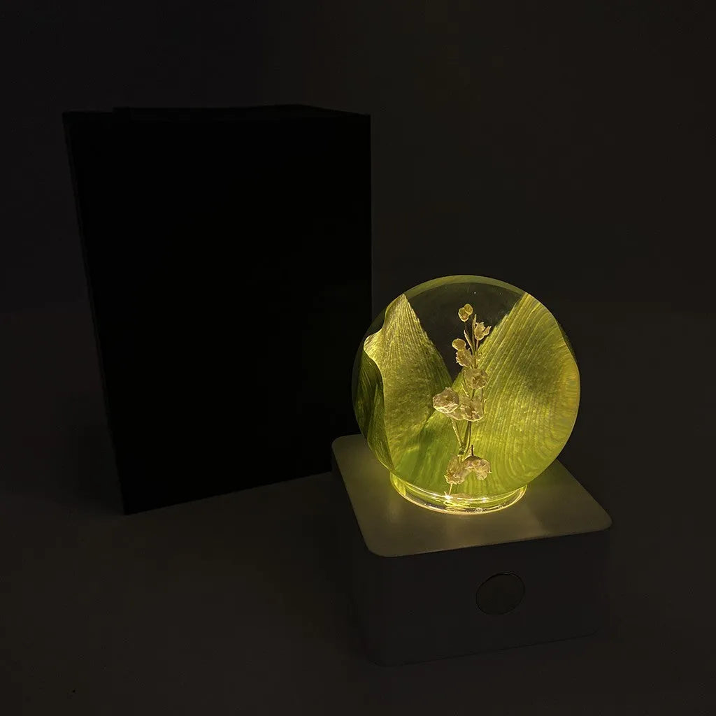 8cm dandelion sunflower specimen USB night light desktop decoration with one USB cable